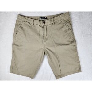 Element Men's Flat Front Chino Casual Shorts Beige 36"x11" Surf Skate‎ Clean